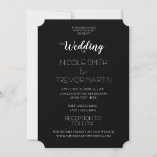 Create Your Own Black Customized Wedding Invitation