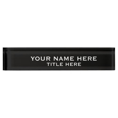 Create Your Own Black Desk Name Plate