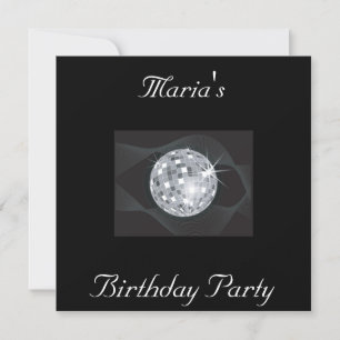Create Your Own Black Disco Invitation