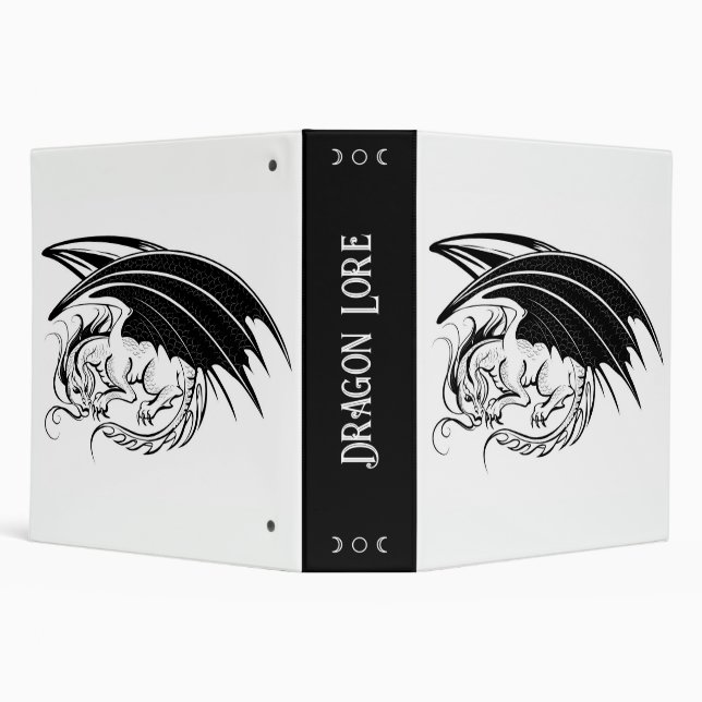 Create Your Own Black Dragon 3 Ring Binder (Background)