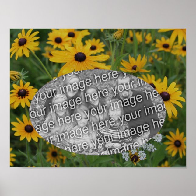 Create Your Own Black Eyed Susan Daisy Frame Poster (Front)