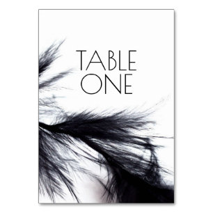 Create Your Own - Black Feather Effect Table Number