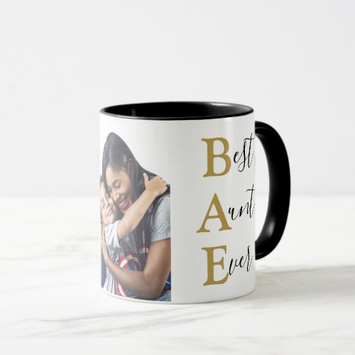 Create Your Own Black Gold Best Aunt Ever Photo  Mug