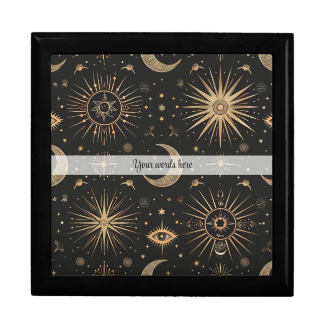 Create Your Own Black & Gold Celestial Magical Eye Gift Box (Front)