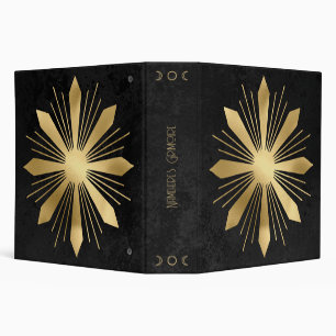 Create Your Own Black & Gold Flower Mandala 3 Ring Binder