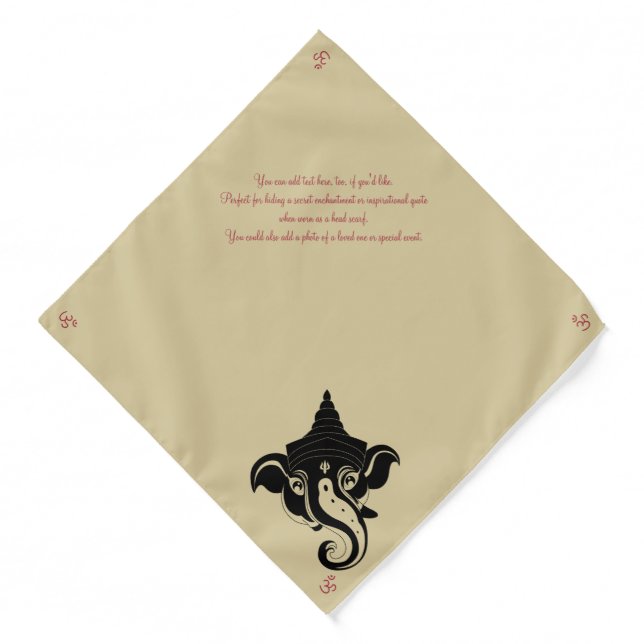 Create Your Own Black & Gold Ganesh Bandana (Front)