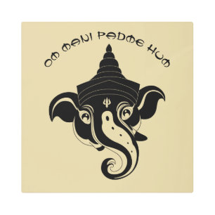 Create Your Own Black & Gold Ganesh Metal Print