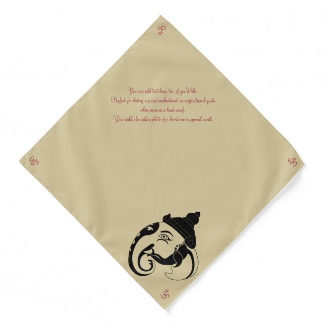 Create Your Own Black & Gold Ganesh Profile Bandana (Front)