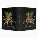 Create Your Own Black &amp; Gold Gothic Dragon 3 Ring Binder