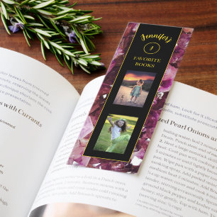 Create your own black gold purple amethyst photo bookmarks