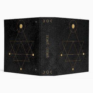 Create Your Own Black & Gold Sacred Geometry 3 Ring Binder