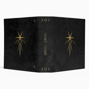 Create Your Own Black & Gold Shooting Star 3 Ring Binder