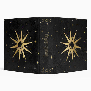 Create Your Own Black & Gold Ten-Pointed Star 3 Ring Binder