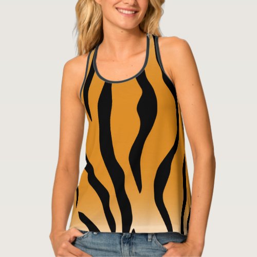 Create your own black gold tiger print tank top