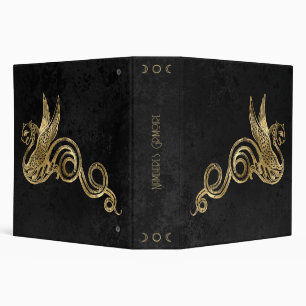 Create Your Own Black & Gold Winged Snake 3 Ring Binder
