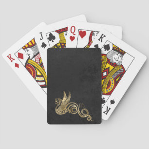 Create Your Own Black & Gold Winged Snake Poker Cards