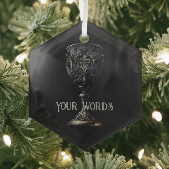 Create Your Own Black Gothic Chalice Glass Ornament (Insitu)