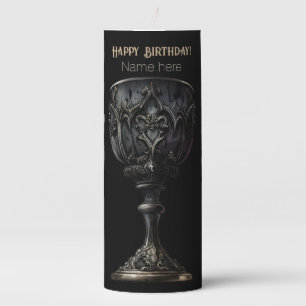Create Your Own Black Gothic Chalice Pillar Candle