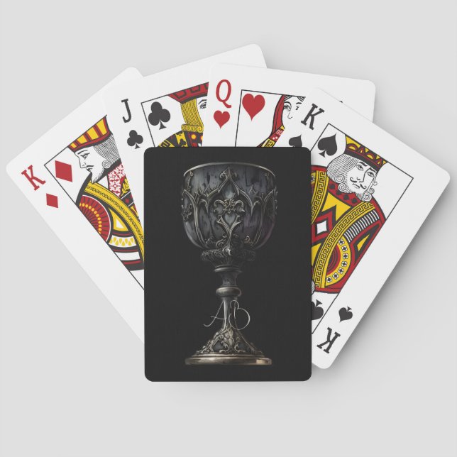 Create Your Own Black Gothic Chalice Poker Cards (Back)