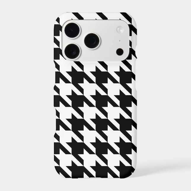 Create Your Own Black Houndstooth Iphone Case (Back)