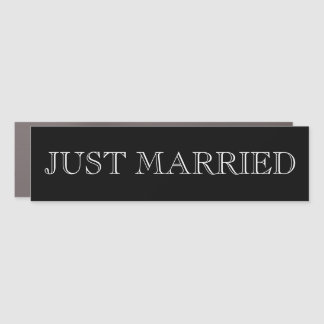 Create Your Own Black Just Married Car Magnet