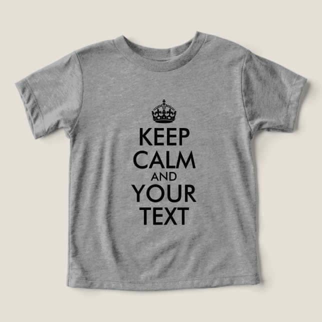 Create Your Own Black Keep Calm Toddler T-shirt (Design Front)