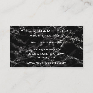 Create Your Own Black Marble Business Card Example