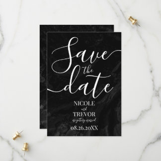 Create Your Own Black Marble Wedding Save The Date