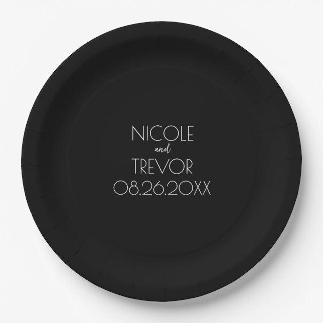 Create Your Own - Black Paper Plates (Front)