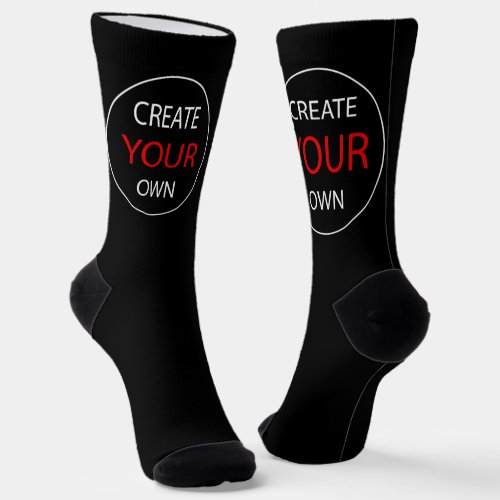 Create Your Own _ Black Photo Personal  Custom Socks