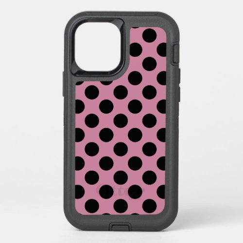 Create Your Own Black Polka Dot Pattern OtterBox Defender iPhone 12 Case