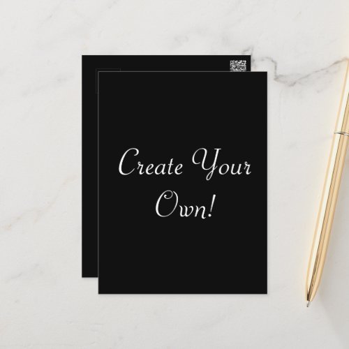 Create Your Own Black  Postcard