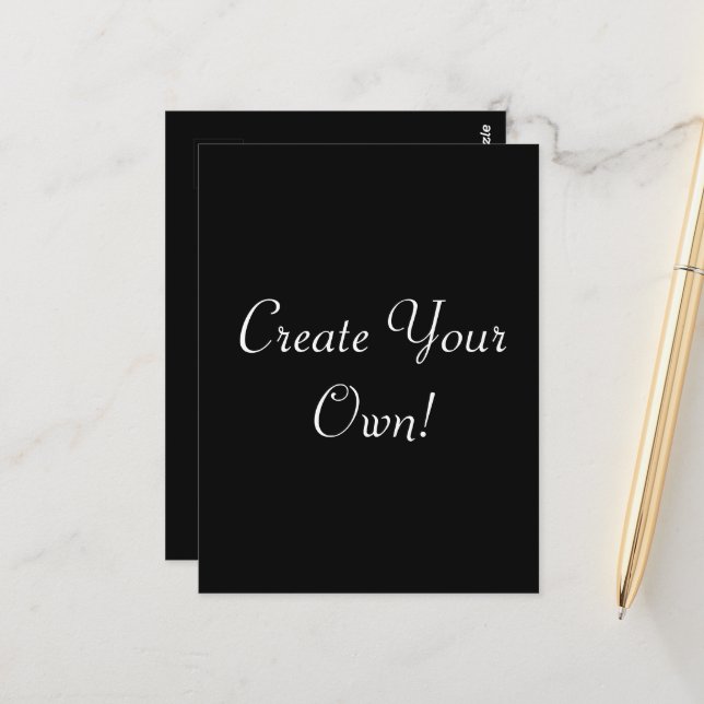 Create Your Own Black  Postcard (Front/Back In Situ)