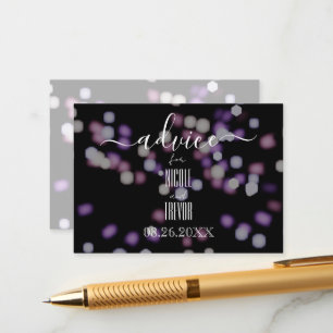 Create Your Own Black Purple Bokeh Advice Card