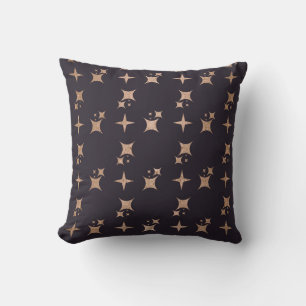 Create Your Own Black & Rose Gold Starry Throw Pillow