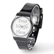 Create Your Own Black Silicone Watch at Zazzle