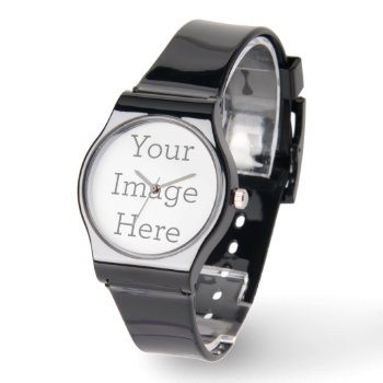 Create Your Own Black Silicone Watch by zazzle_templates at Zazzle