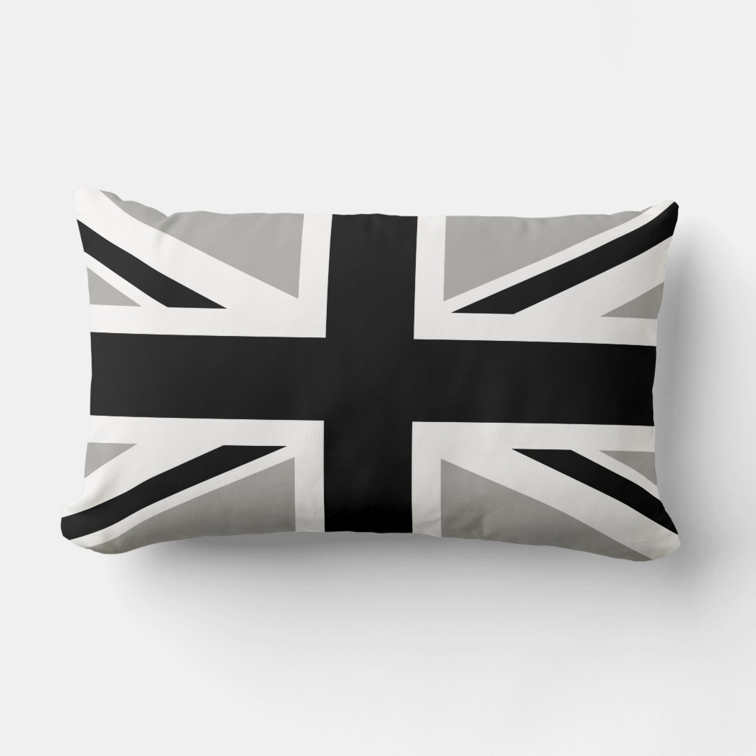 Create Your Own Black Union Jack Lumbar Pillow Zazzle