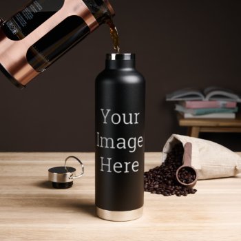 Create Your Own Black Vacuum Insulated Bottle 32oz Water Bottle by zazzle_templates at Zazzle