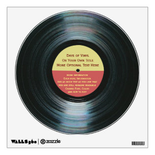Create Your Own Black Vinyl Record Label Custom Wall Decal