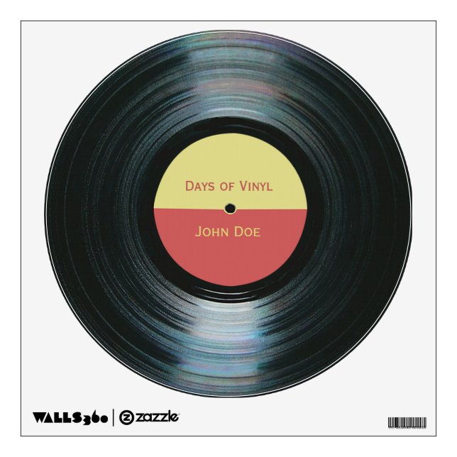Create Your Own Black Vinyl Record Label Decal (Front)