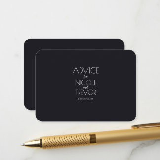Create Your Own - Black Wedding Advice Card