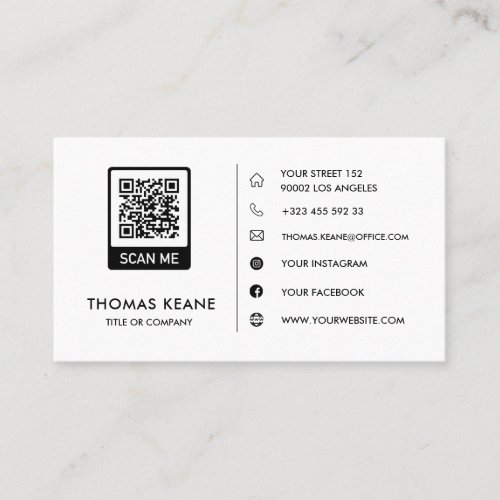 Create Your Own Black White QR_Code Business Card 