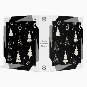 Create Your Own Black & White Starry Trees 3 Ring Binder