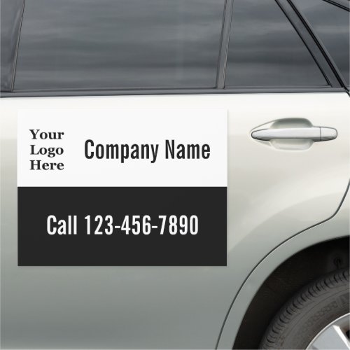 Create Your Own Black  White Your Logo Here  Car Magnet