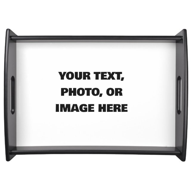 Create Your Own Black Wood Serving Tray - Custom (Front)