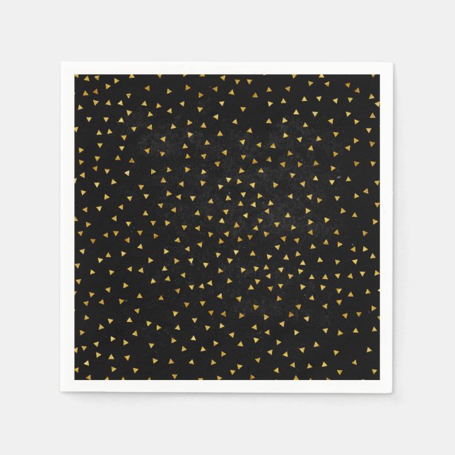 Create Your Own Blank Black and Gold  Napkins (Front)