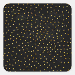 Create Your Own Blank Black and Gold Square Sticker