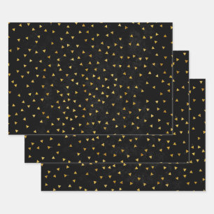Create Your Own Blank Black and Gold Wrapping Paper Sheets