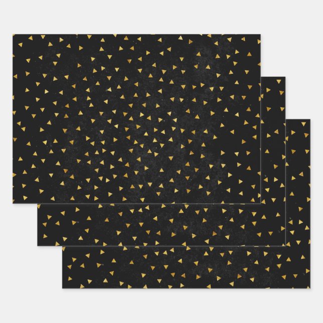 Create Your Own Blank Black and Gold  Wrapping Paper Sheets (Set)